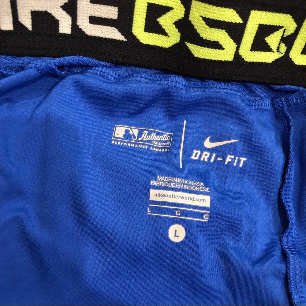 Nike Dri Fit MLB baseball Fly Performance Shorts Grey Blue‎ Large